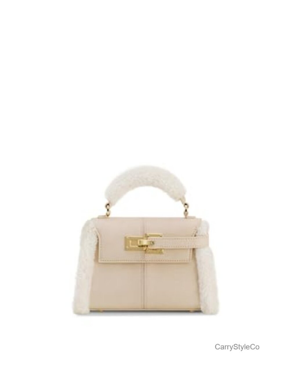 JW PEI Elise Faux Suede Faux Fur Top Handle Satchel Crossbody Bag
